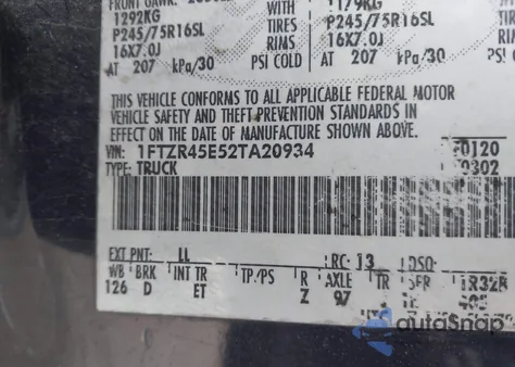 2002 Ford Ranger Edge/Xlt z USA, uszkodzony, nr VIN 1FTZR45E52TA20934